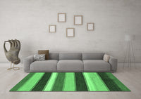 Machine Washable Abstract Emerald Green Modern Rug, wshabs227emgrn