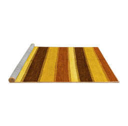 Sideview of Machine Washable Abstract Yellow Modern Rug, wshabs227yw