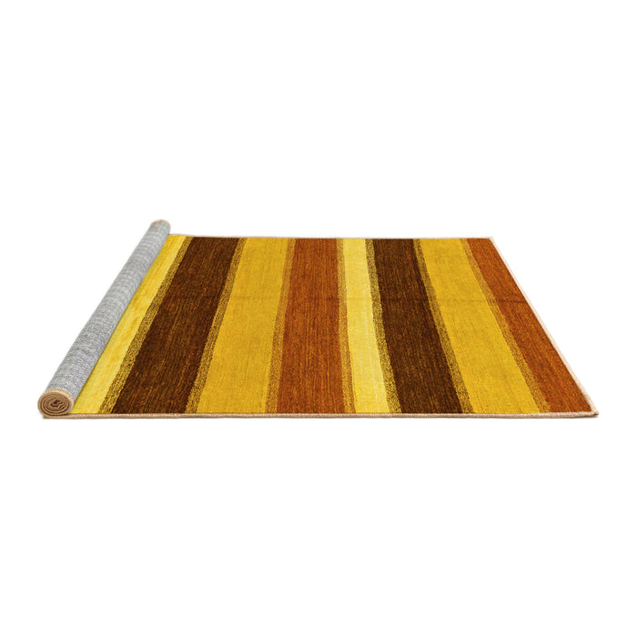 Sideview of Machine Washable Abstract Yellow Modern Rug, wshabs227yw