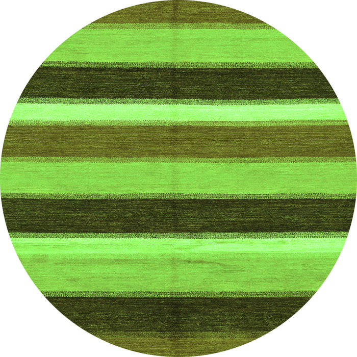 Round Abstract Green Modern Rug, abs227grn