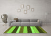 Machine Washable Abstract Green Modern Area Rugs in a Living Room,, wshabs227grn