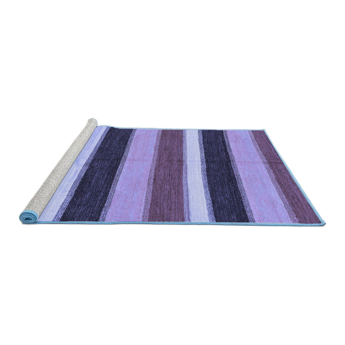 Sideview of Machine Washable Abstract Blue Modern Rug, wshabs227blu