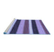 Sideview of Machine Washable Abstract Blue Modern Rug, wshabs227blu