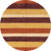 Round Abstract Yellow Modern Rug, abs227