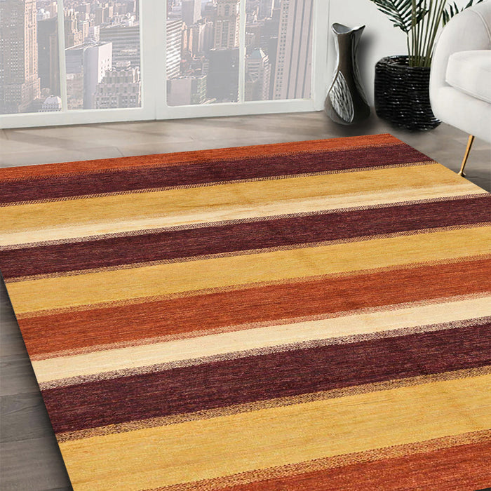 Abstract Yellow Modern Rug in Family Room, abs227