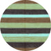 Round Abstract Light Blue Modern Rug, abs227lblu