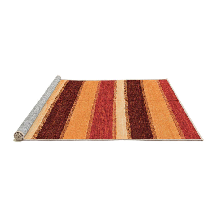 Sideview of Machine Washable Abstract Orange Modern Area Rugs, wshabs227org
