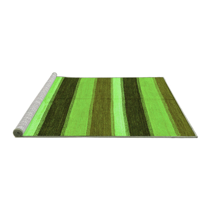 Sideview of Machine Washable Abstract Green Modern Area Rugs, wshabs227grn