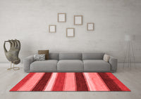 Machine Washable Abstract Red Modern Rug, wshabs227red