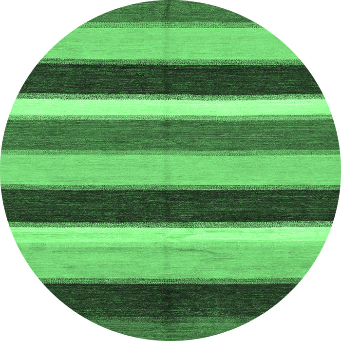 Round Abstract Emerald Green Modern Rug, abs227emgrn