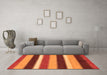 Machine Washable Abstract Orange Modern Area Rugs in a Living Room, wshabs227org