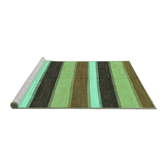 Sideview of Machine Washable Abstract Turquoise Modern Area Rugs, wshabs227turq