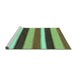 Sideview of Machine Washable Abstract Turquoise Modern Area Rugs, wshabs227turq