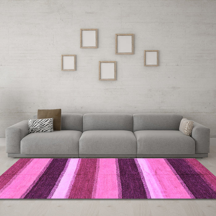 Machine Washable Abstract Purple Modern Area Rugs in a Living Room, wshabs227pur