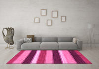 Machine Washable Abstract Pink Modern Rug, wshabs227pnk