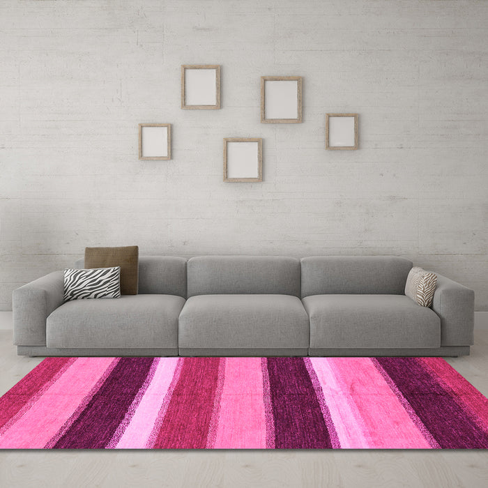 Machine Washable Abstract Pink Modern Rug in a Living Room, wshabs227pnk