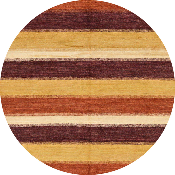 Round Machine Washable Abstract Yellow Rug, wshabs227