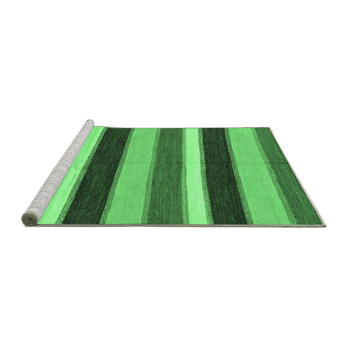 Sideview of Machine Washable Abstract Emerald Green Modern Area Rugs, wshabs227emgrn