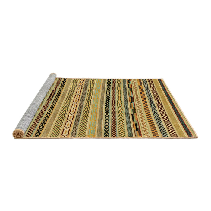 Sideview of Machine Washable Abstract Gen Brown Yellow Rug, wshabs2280