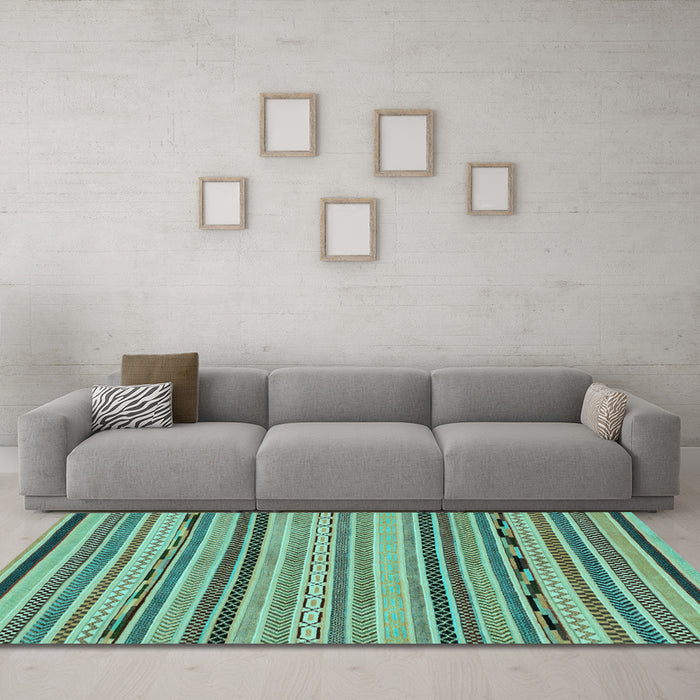 Machine Washable Abstract Light Blue Modern Rug in a Living Room, wshabs2280lblu