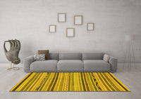 Machine Washable Abstract Yellow Modern Rug, wshabs2280yw