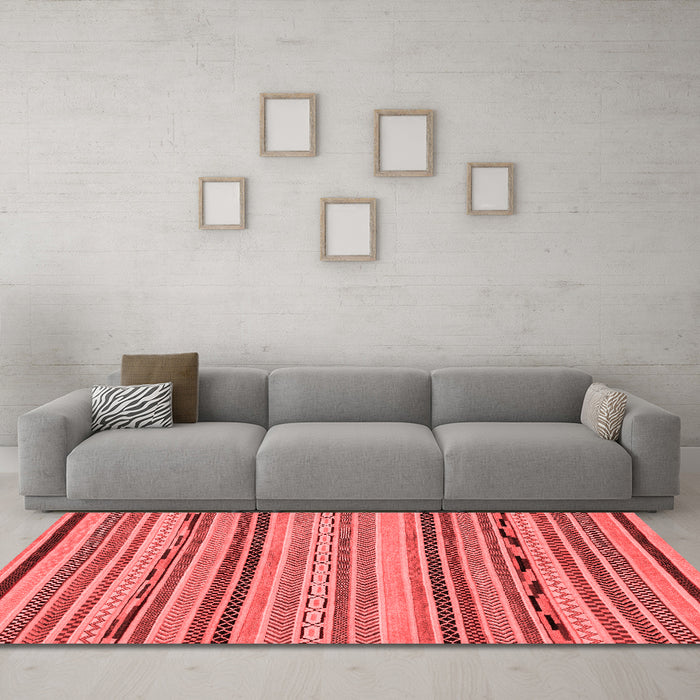 Modern Red Washable Rugs