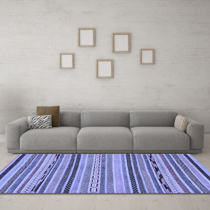 Machine Washable Abstract Blue Modern Rug in a Living Room, wshabs2280blu