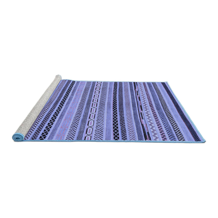 Sideview of Machine Washable Abstract Blue Modern Rug, wshabs2280blu