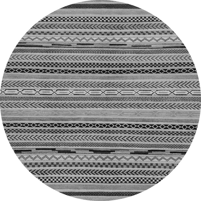 Round Machine Washable Abstract Gray Modern Rug, wshabs2280gry