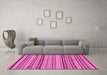 Machine Washable Abstract Pink Modern Rug in a Living Room, wshabs2280pnk