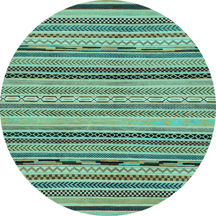 Round Abstract Light Blue Modern Rug, abs2280lblu