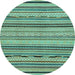 Round Abstract Light Blue Modern Rug, abs2280lblu