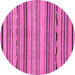 Round Abstract Pink Modern Rug, abs2280pnk