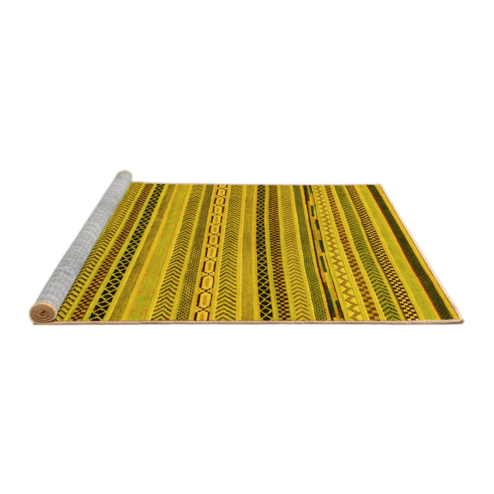 Sideview of Machine Washable Abstract Yellow Modern Rug, wshabs2280yw