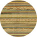 Round Abstract Golden Brown Yellow Modern Rug, abs2280