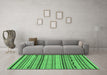 Machine Washable Abstract Emerald Green Modern Area Rugs in a Living Room,, wshabs2280emgrn