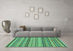 Machine Washable Abstract Turquoise Modern Area Rugs in a Living Room,, wshabs2280turq