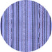 Round Abstract Blue Modern Rug, abs2280blu