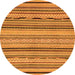 Round Machine Washable Abstract Orange Modern Area Rugs, wshabs2280org