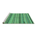 Sideview of Machine Washable Abstract Turquoise Modern Area Rugs, wshabs2280turq