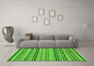 Machine Washable Abstract Green Modern Area Rugs in a Living Room,, wshabs2280grn