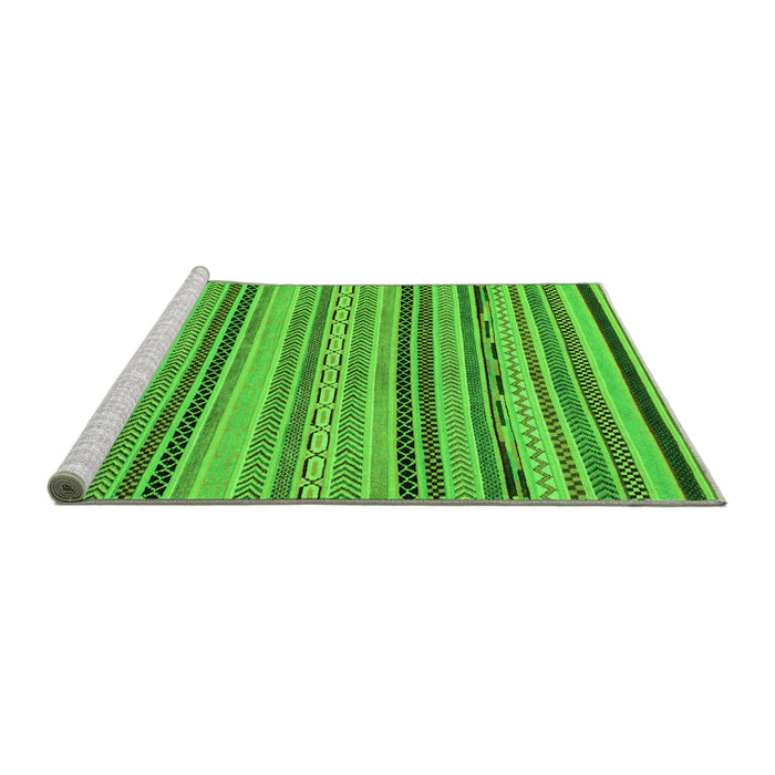 Sideview of Machine Washable Abstract Green Modern Area Rugs, wshabs2280grn