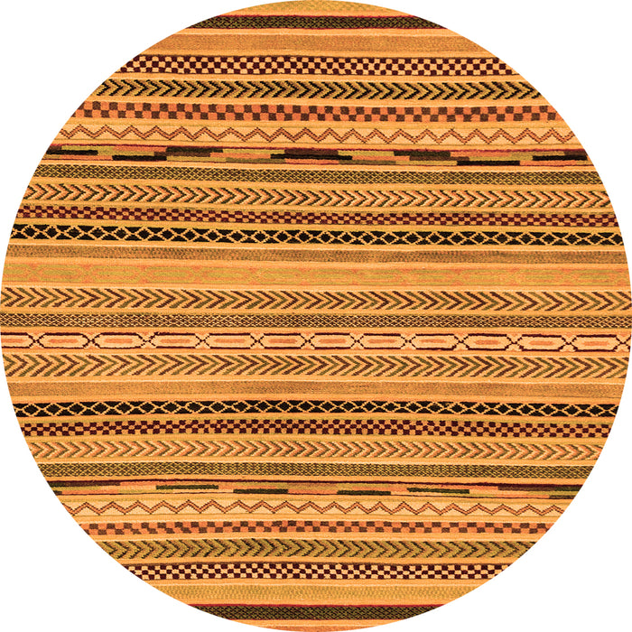 Round Abstract Orange Modern Rug, abs2280org