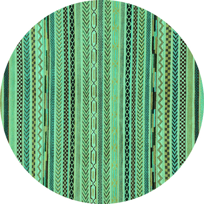 Round Abstract Turquoise Modern Rug, abs2280turq