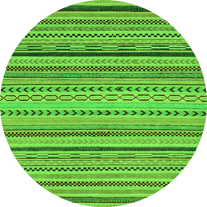 Round Abstract Green Modern Rug, abs2281grn