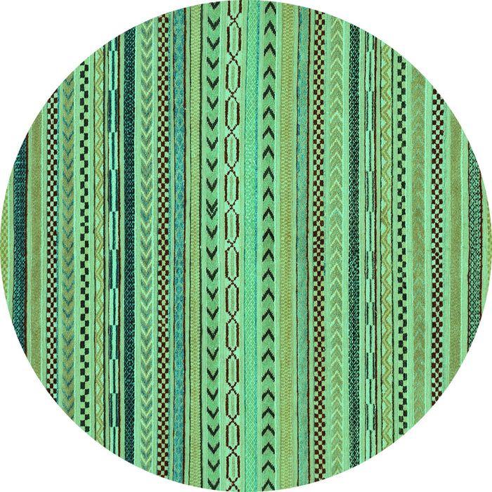 Round Abstract Turquoise Modern Rug, abs2281turq
