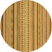 Round Abstract Brown Modern Rug, abs2281brn