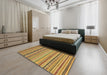 Abstract Yellow Modern Rug in a Bedroom, abs2281