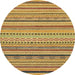 Round Machine Washable Abstract Yellow Rug, wshabs2281