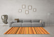 Machine Washable Abstract Orange Modern Area Rugs in a Living Room, wshabs2281org